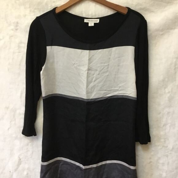Coldwater Creek Tops - Coldwater Creek Black and Gray Block Long-SleeveTunic
